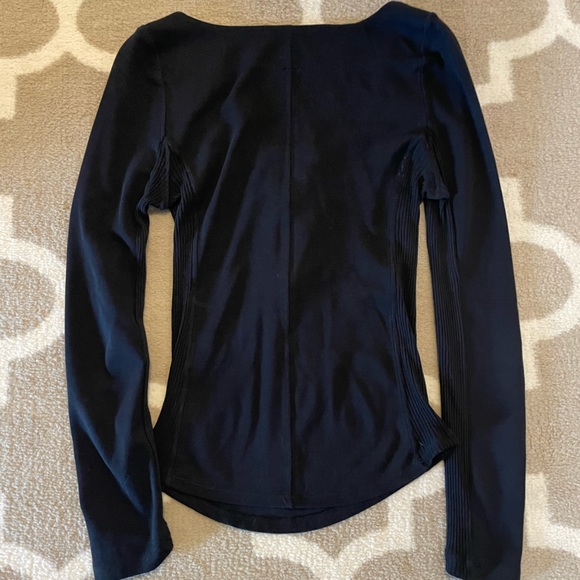 Free People Looking Back Grey Lace Up Tee - Picture 3 of 5